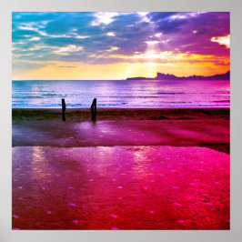 Sonnenuntergang auf Saint Cyr's Beach Foto - Seasc Poster