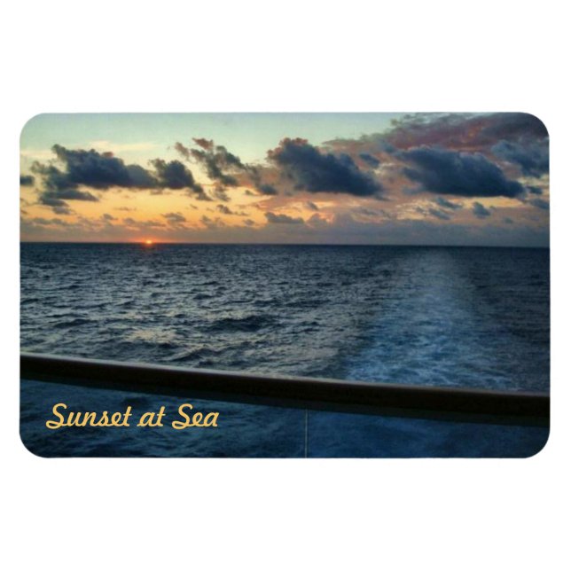 Sonnenuntergang auf See Custom Premium Magnet (Horizontal)