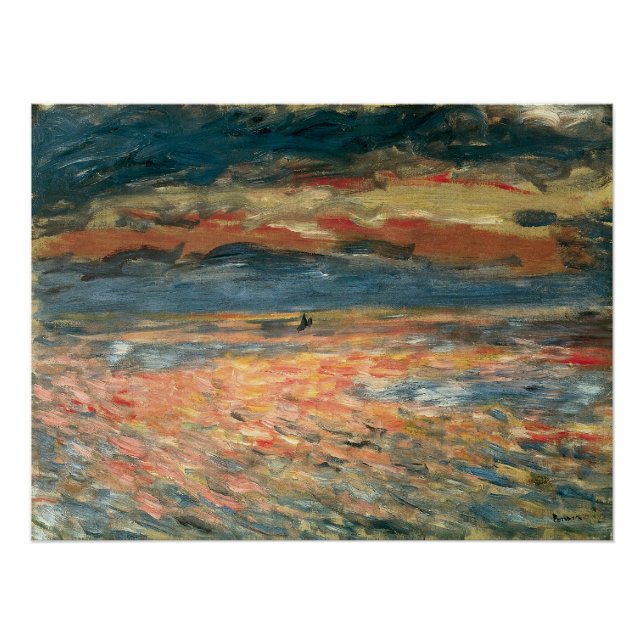 Sonnenuntergang auf See durch Pierre Renoir, Vinta Poster (Vorderseite)