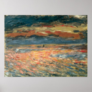 Sonnenuntergang auf See durch Pierre Renoir, Vinta Poster