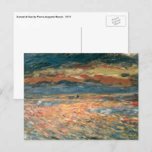 Sonnenuntergang auf See durch Pierre Renoir, Vinta Postkarte