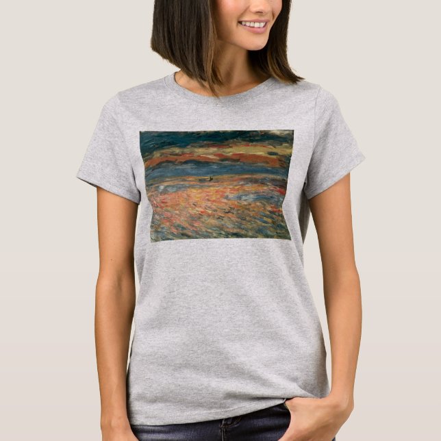 Sonnenuntergang auf See durch Pierre Renoir, Vinta T-Shirt (Vorderseite)
