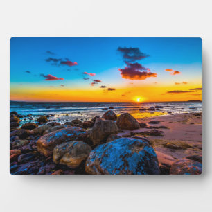 Sonnenuntergang auf See Fotoplatte