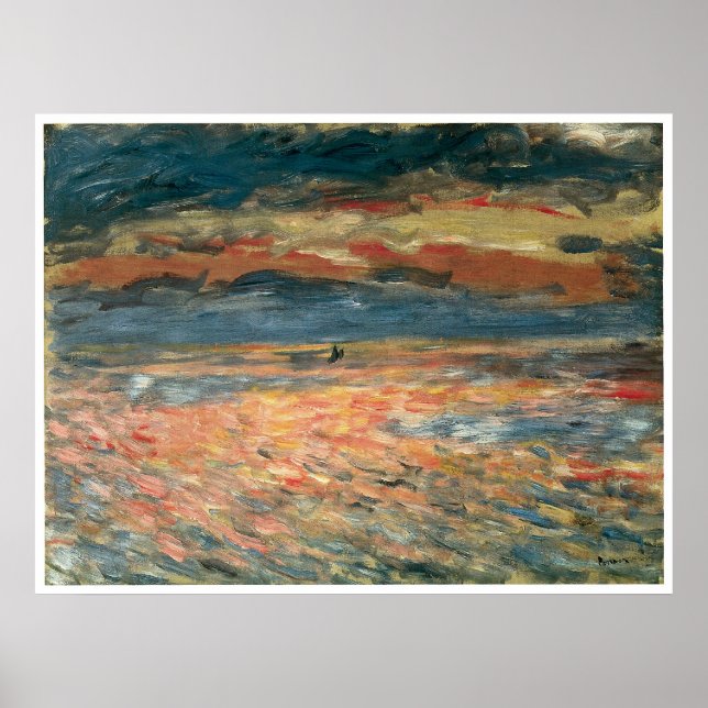 Sonnenuntergang auf See, Pierre-Auguste Renoir Poster (Vorne)