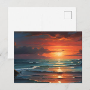 Sonnenuntergang auf See Postkarte