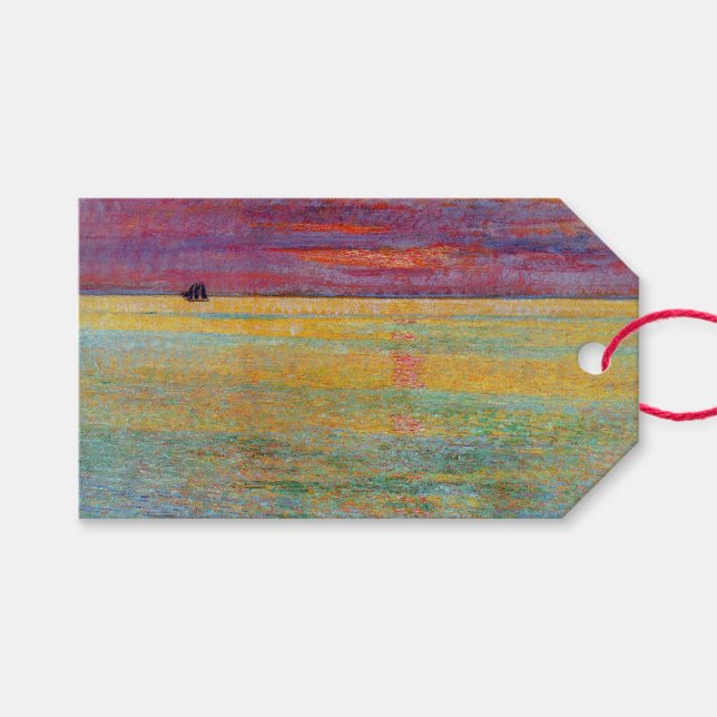 Sonnenuntergang auf See (von Childe Hassam) Geschenkanhänger (Vorderseite (Horizontal))