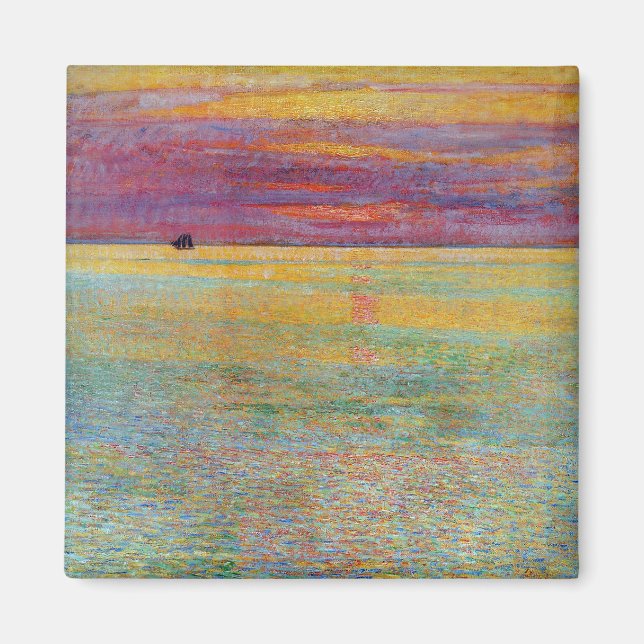 Sonnenuntergang auf See (von Childe Hassam) Magnet (Vorne)