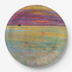 Sonnenuntergang auf See (von Childe Hassam) Pappteller