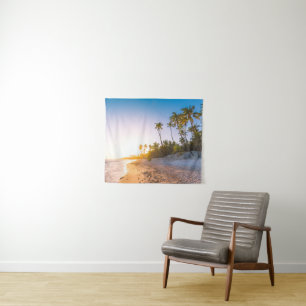 Sonnenuntergang auf tropischer Dominikanischer Wandteppich