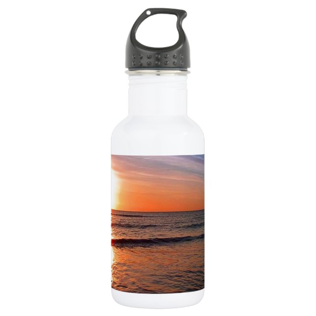 Sonnenuntergang auf Wasser Edelstahlflasche (Vorderseite)
