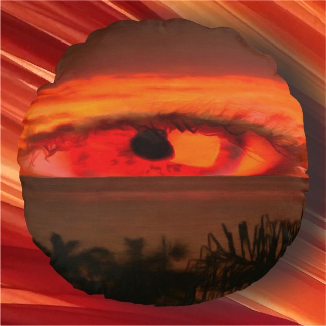 Sonnenuntergang Auge 2106 Rundes Kissen (Von Creator hochgeladen)