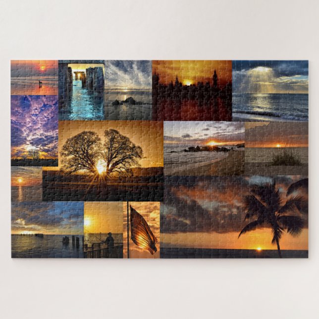 Sonnenuntergang aus der ganzen Welt - 20x30 Zoll Puzzle (Horizontal)