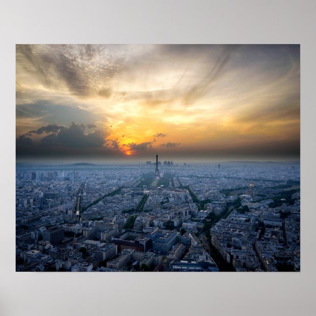 Sonnenuntergang aus der Luft des Eiffelturms, Pari Poster (Vorne)
