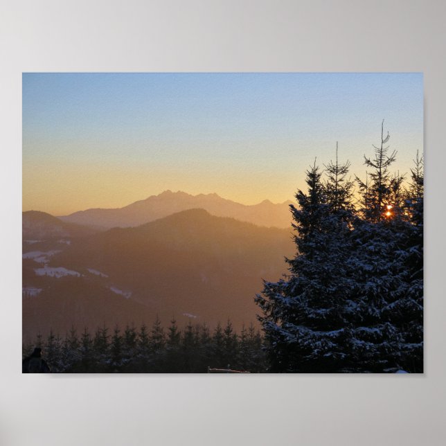 Sonnenuntergang Aussicht auf die Tatra Poster (Vorne)