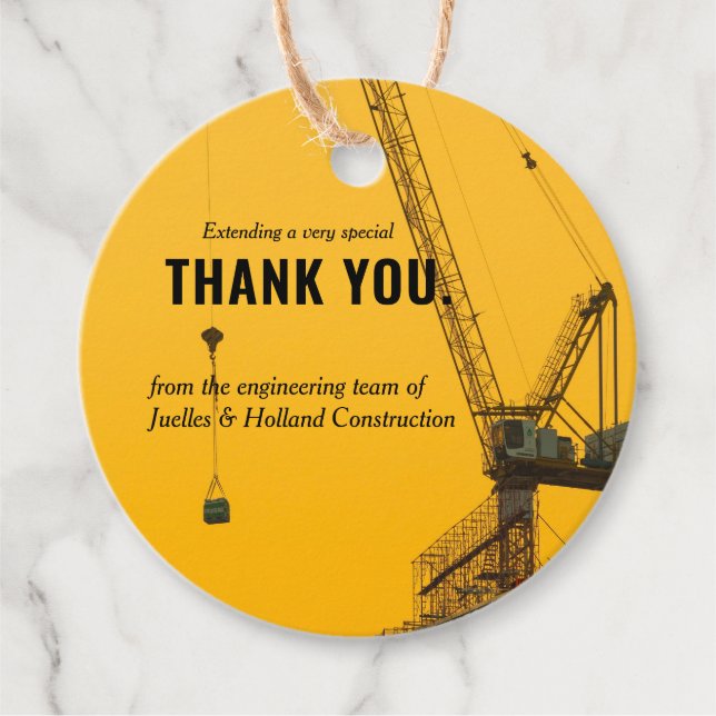 Sonnenuntergang | Baugewerbe Minimal Geschenkanhänger (Vorderseite)