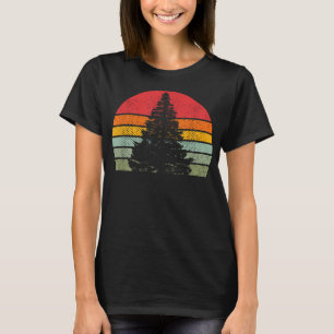 Sonnenuntergang Bäume im Freien Natur Retro Wald T-Shirt