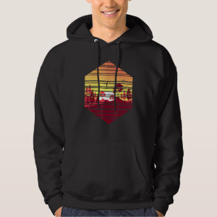 Sonnenuntergang Bäume Natur Natur Wilder Retro Hoodie