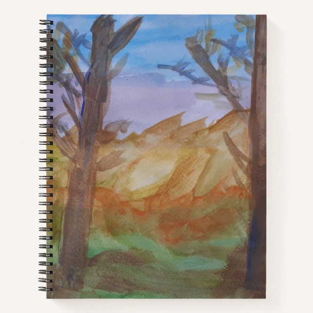 Sonnenuntergang Bäume SpiralNotebook Notizbuch (Vorderseite)