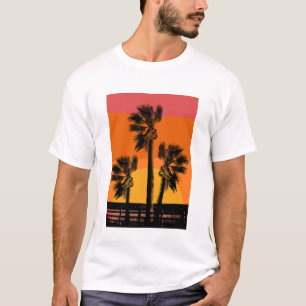 Sonnenuntergang Beach Palm Tree Funny Summer Vacat T-Shirt