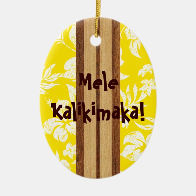 Sonnenuntergang Beach Vintag Surfboard Ornament (Vorne)