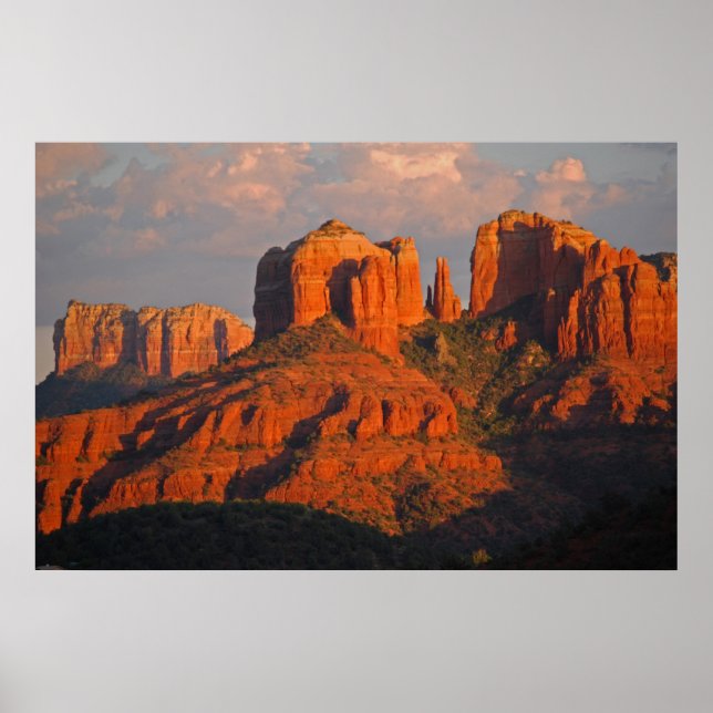 Sonnenuntergang bei Cathedral Rock 394 Poster (Vorne)