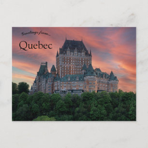 Sonnenuntergang bei Chateau Frontenac Quebec Kanad Postkarte