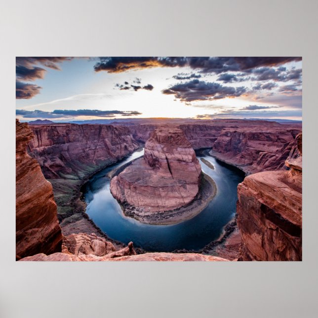 Sonnenuntergang bei Horseshoe Bend Poster (Vorne)