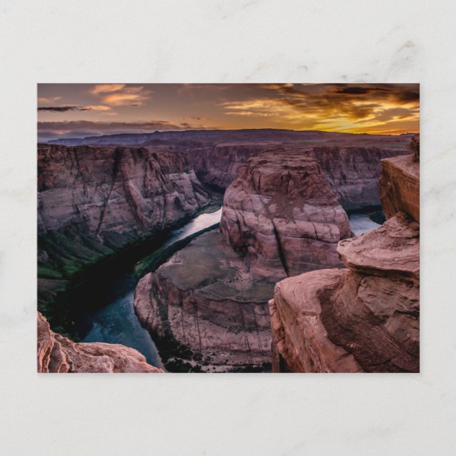 Sonnenuntergang bei Horseshoe Bend Postkarte (Vorderseite)