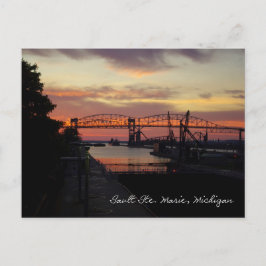 Sonnenuntergang bei Soo Locks Postkarte