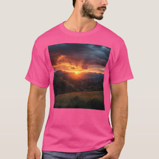 Sonnenuntergang Berge Landschaft Berge Landschaft  T-Shirt