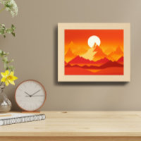 Sonnenuntergang Berggipfel Landschaftsbild Illustr