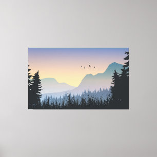 Sonnenuntergang Berglandschaft Leinwanddruck