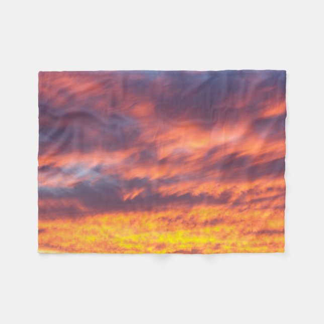 Sonnenuntergang bewölkt Fleece-Decke Fleecedecke (Vorderseite (Horizontal))