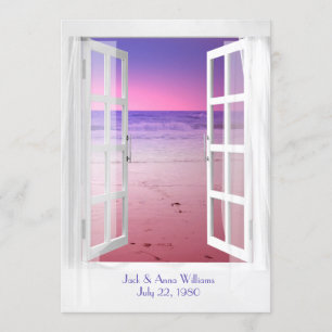 Sonnenuntergang Blick aufs Meer Vow Erneuerung Einladung