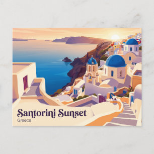 Sonnenuntergang Blick Santorini Griechenland Kykla Postkarte