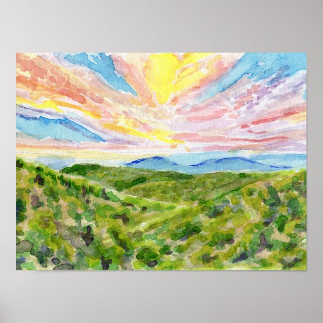 Sonnenuntergang Blue Ridge Studie 1 Poster (Vorne)