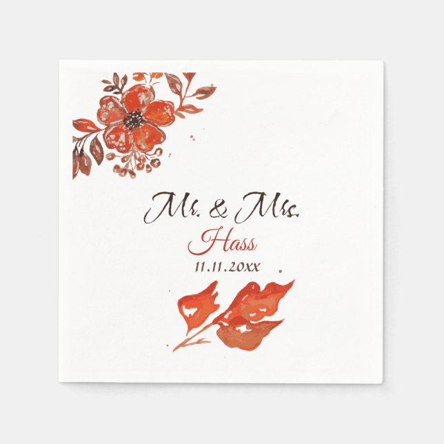 Sonnenuntergang Blume Serviette (Vorderseite)