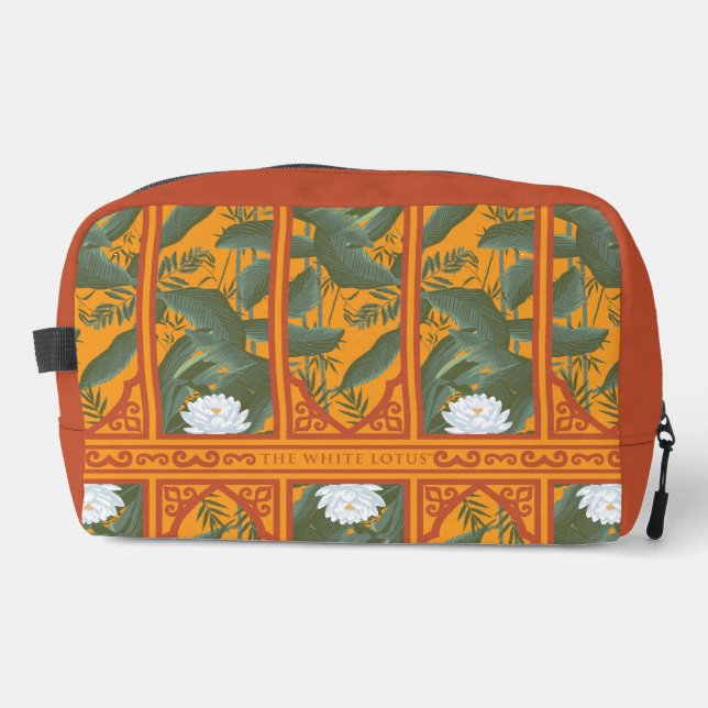 Sonnenuntergang Botanisches Panorama - Der weiße L Waschbeutel (Vorderseite)