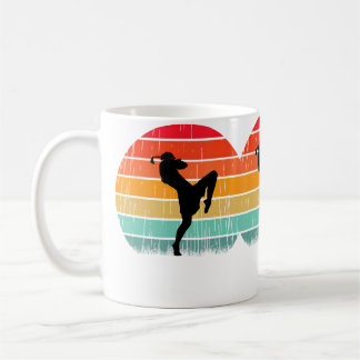 Sonnenuntergang Boxkämpfer Kick Muay Thai Liebhabe Kaffeetasse