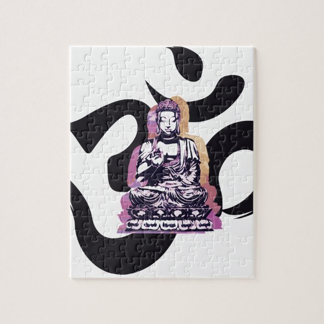 Sonnenuntergang Buddah Ohm Puzzle (Vertikal)