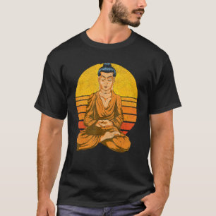 Sonnenuntergang Buddhist Geistliche Meditation Bud T-Shirt