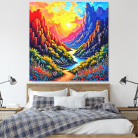 Sonnenuntergang Canyon Fluss Kunst