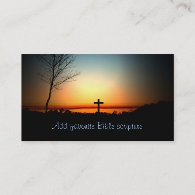 Sonnenuntergang-christliches Kreuz Visitenkarte (Vorderseite)