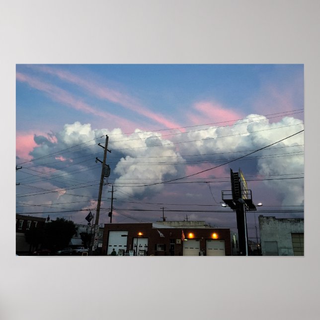 Sonnenuntergang Cloud Formation Foto Poster (Vorne)