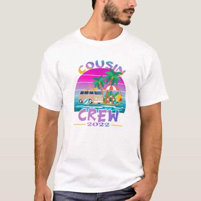 Sonnenuntergang Cousin Crew Urlaub 2022 Beach Crui T-Shirt (Vorderseite)