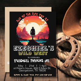 Sonnenuntergang Cowboy Geburtstagseinladung, Bearb Einladung