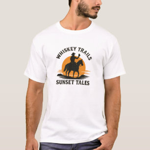 Sonnenuntergang Cowboy Whiskey Trails Design T-Shirt
