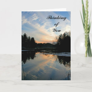Sonnenuntergang ", der an Sie" notecard denkt Karte