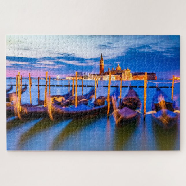 Sonnenuntergang der Gondel von Venedig Puzzle (Horizontal)