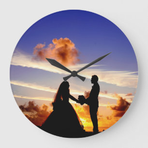 Sonnenuntergang der Malediven Große Wanduhr